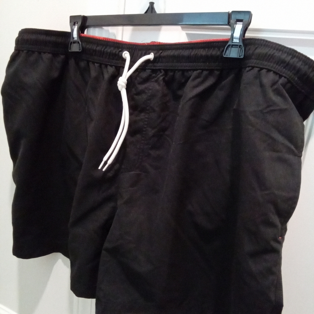 Azur Black Swim Shorts Big & Tall Sz 3XL w/White Drawstring & Lining NWT